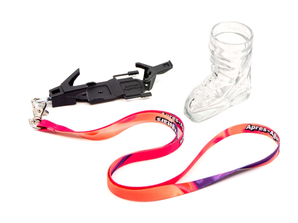 Apres-Allstars® Skischuh Schnapsglas mit Bindung im Set