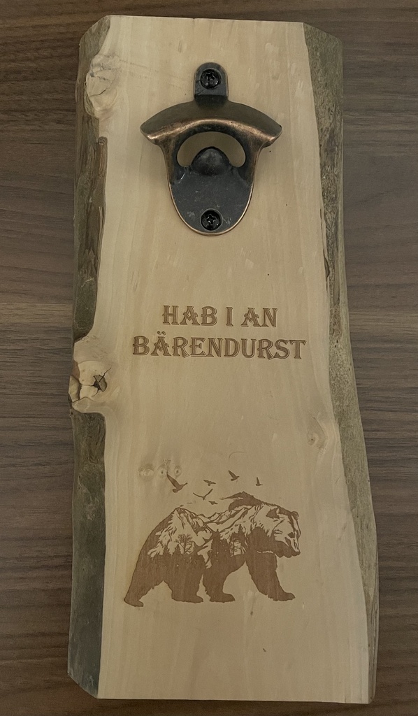 Wandbieröffner Echtholz inkl. Gravur