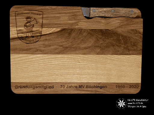 Messerbrett Esche - geölt inkl. Speckmesser