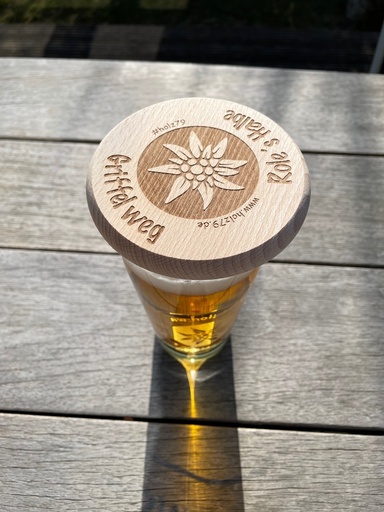 Bierglas Deckel Holz inkl. Gravur