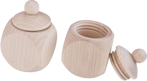 Dose mit Schraubdeckel aus Ahorn Holz 6 x 4 x 4 cm