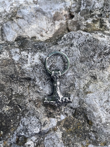 Edelstahl Schlüsselanhänger Thor's Hammer mit keltischen Knoten
